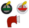 Set of 3 enamel badges